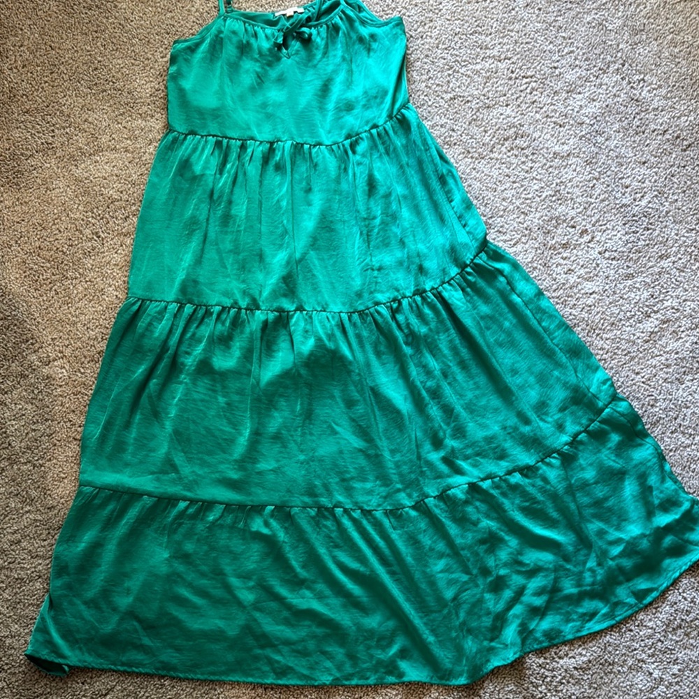 Skies Are Blue Emerald Green Maxi Dress
